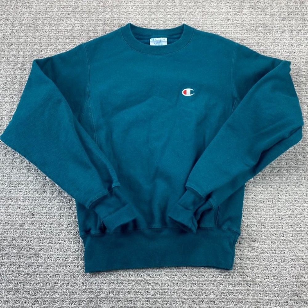 Champion Reverse Weave Sweater Women XS Teal Pullover Sweatshirt Pullover Ladies